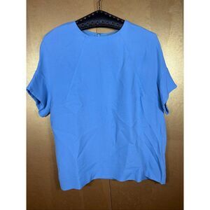 Women's Bright Blue Short Sleeve Blouse